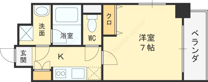 アーバネックス梅田西-1K(87675021)の間取り図
