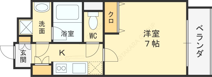 アーバネックス梅田西-1K(86250933)の間取り図