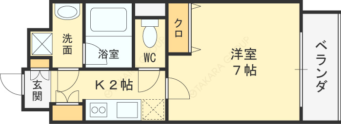 アーバネックス梅田西-1K(87674935)の間取り図