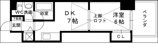 Ｔ’ｓ　ＳＱＵＡＲＥ天神橋-1DK(102969538)の間取り図