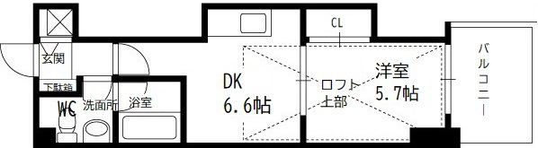 Ｔ’ｓ　ＳＱＵＡＲＥ天神橋-1DK(102969589)の間取り図