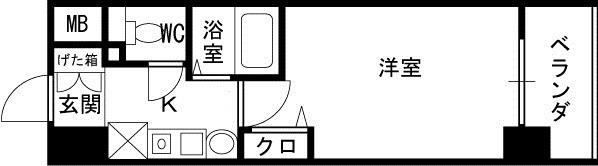 エスリード同心第５-1K(94010779)の間取り図