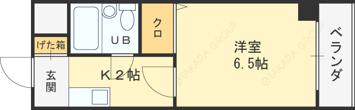 ノルデンハイム北-1K(83305721)の間取り図