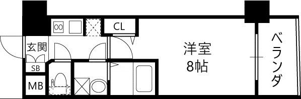 アドバンス西梅田-1K(110682646)の間取り図