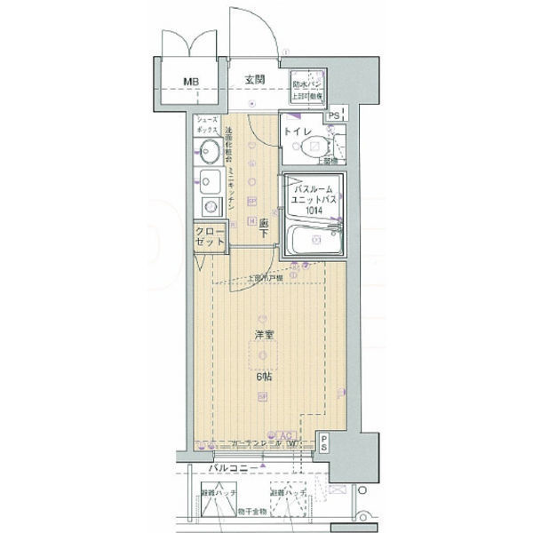 エステムコート梅田・リトリーヴ-1K(91104873)の間取り図
