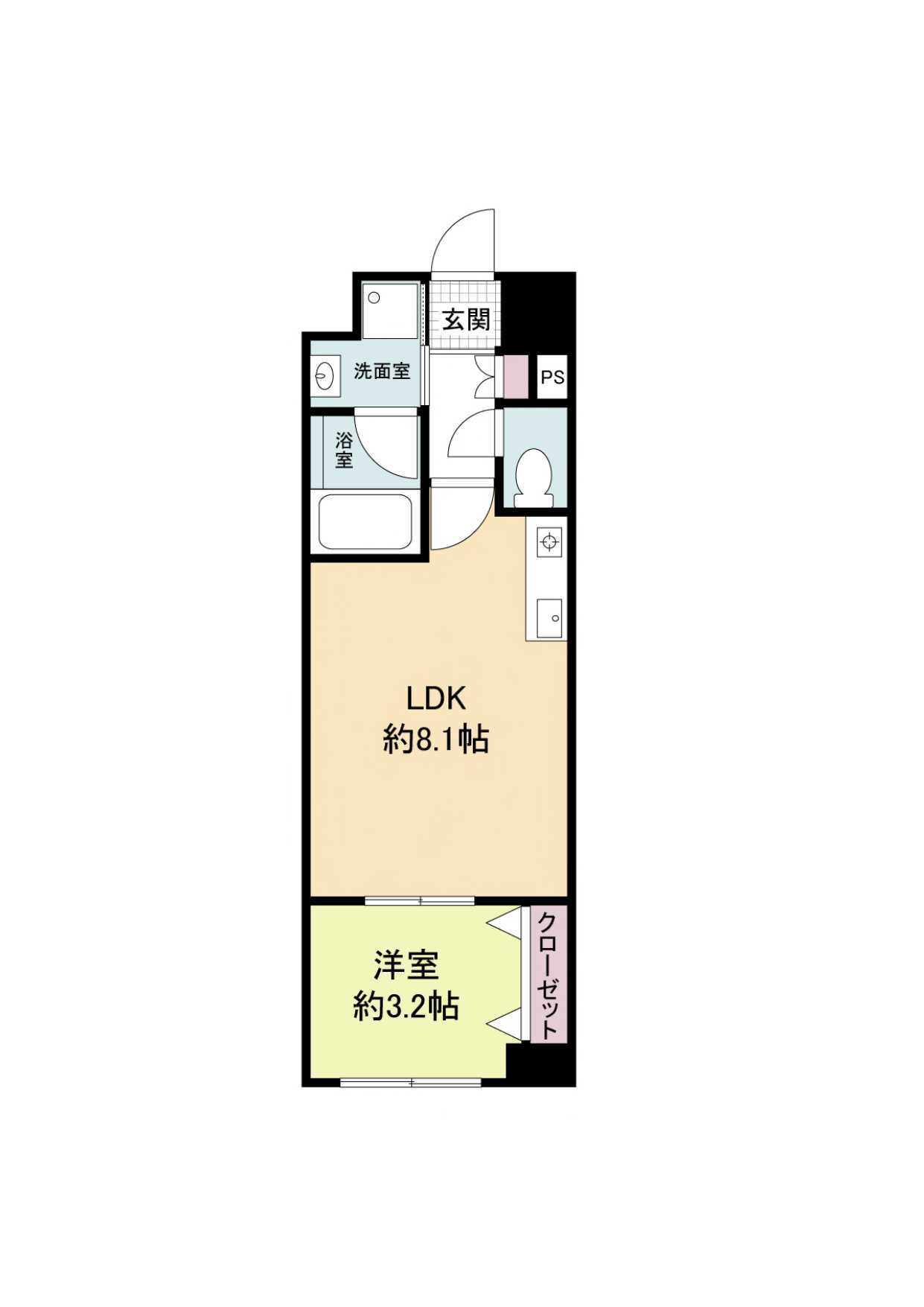ソルレヴェンテ梅田-1LDK(92186269)の間取り図