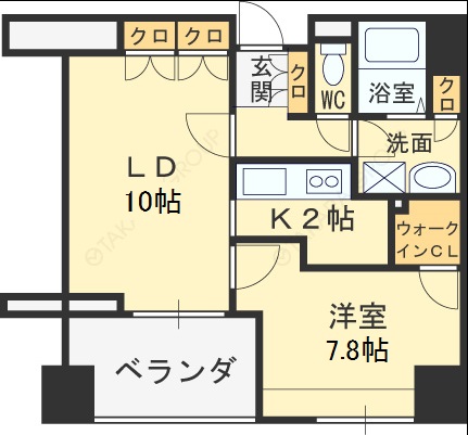 アーデンタワー福島ウエスト-1LDK(112276952)の間取り図