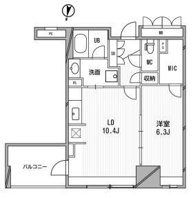 アーデンタワー福島ウエスト-1LDK(112419740)の間取り図