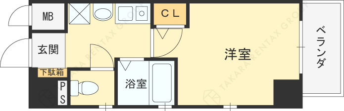 エスリード東天満第２-1K(99693805)の間取り図