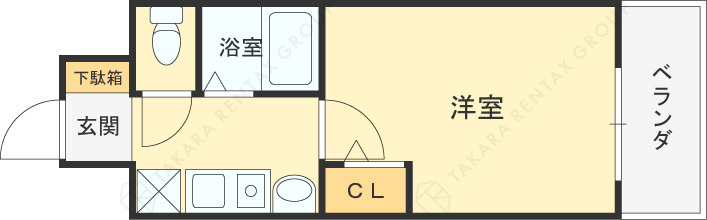 エスリード東天満第２-1K(112287673)の間取り図