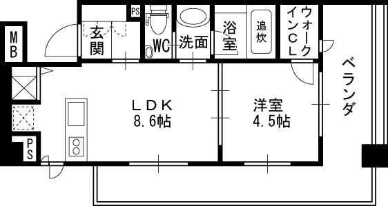ダイナシティ梅田-1LDK(105409498)の間取り図