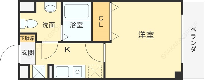 ウインズコート天神橋-1K(112649148)の間取り図