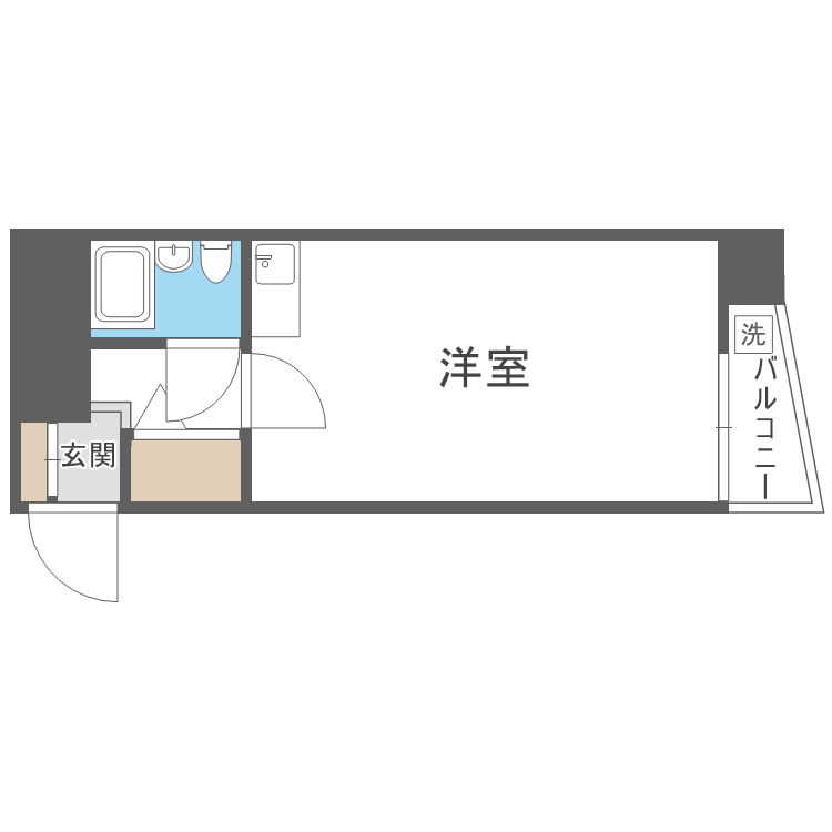 喜六ハイツ-1R(104925543)の間取り図