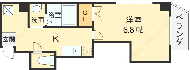 アリバ豊崎-1K(112038409)の間取り図