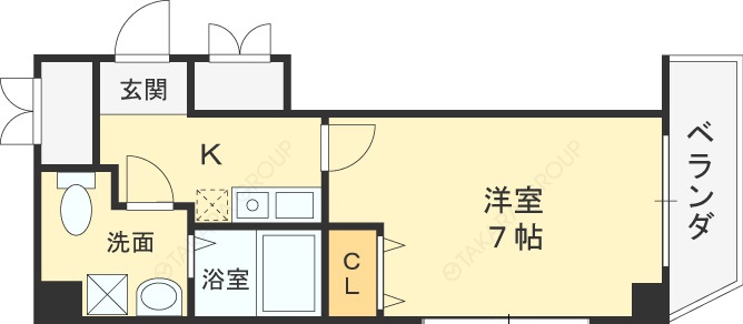 アリバ豊崎-1K(104941311)の間取り図