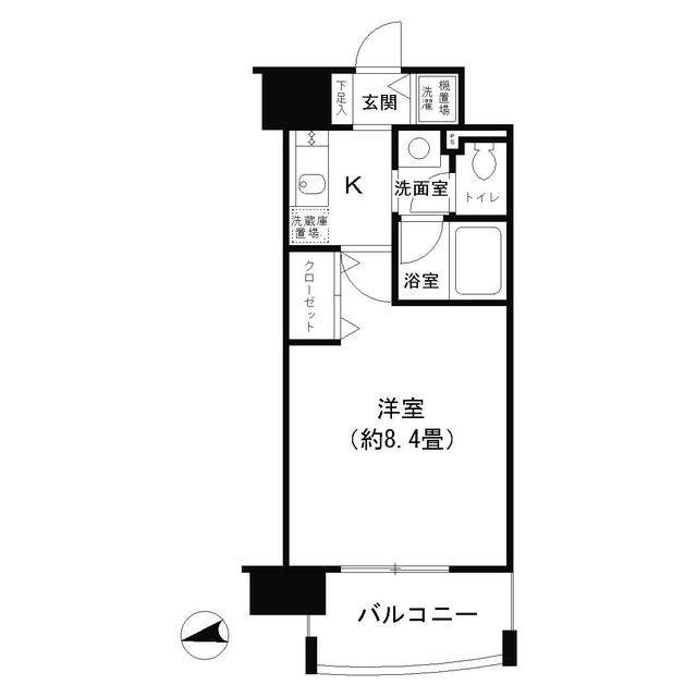 ＫＨＫコート西野田-1K(75290542)の間取り図