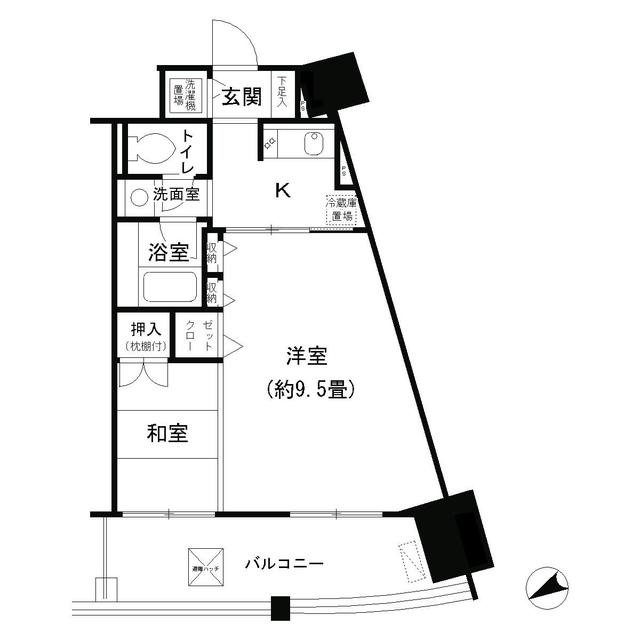 ＫＨＫコート西野田-1K(88962376)の間取り図