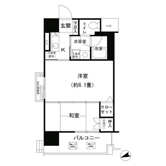 ＫＨＫコート西野田-1DK(97601663)の間取り図