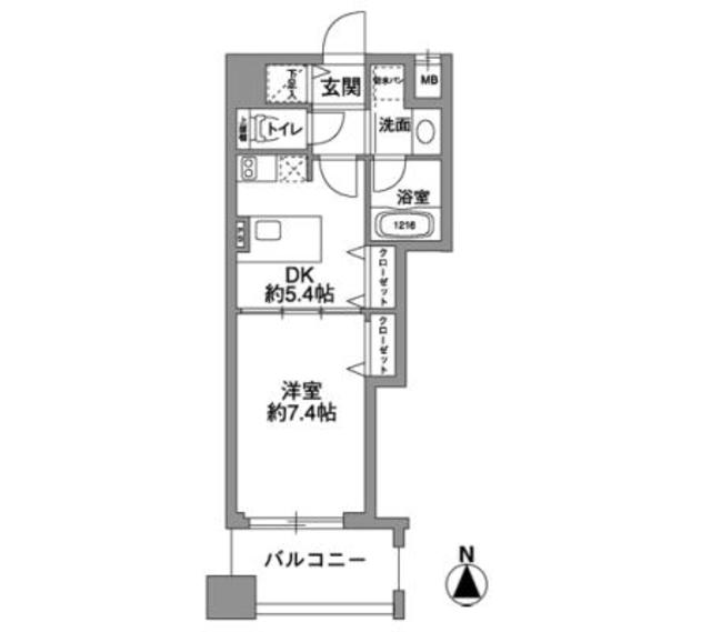 西天満レジデンス-1DK(74971163)の間取り図