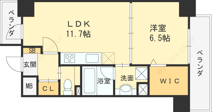 レジデンス西梅田-1LDK(87794700)の間取り図