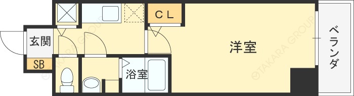 プレサンス梅田東ベータ-1K(99568863)の間取り図