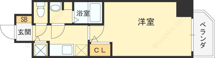 プレサンス梅田東ベータ-1K(98144712)の間取り図