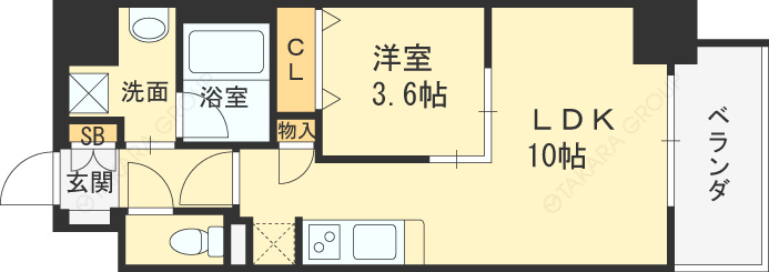 アーバネックス堂島-1LDK(87675080)の間取り図