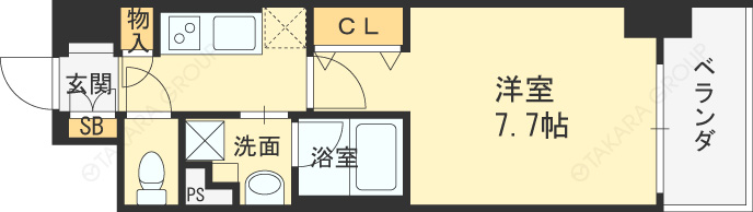 アーバネックス堂島-1K(87675087)の間取り図