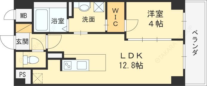 ＥＬーＳｉａ　Ｕｍｅｋｉｔａ-1LDK(110854736)の間取り図