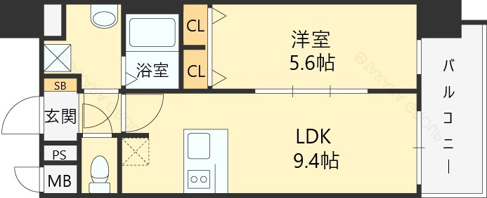 スワンズシティ梅田ウエスト-1LDK(87670993)の間取り図
