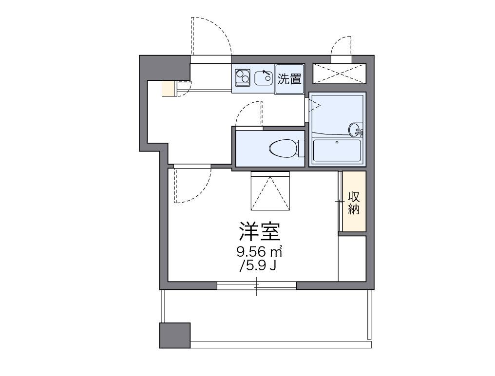 レオパレスアストラーレ茶屋町東-1K(75218110)の間取り図