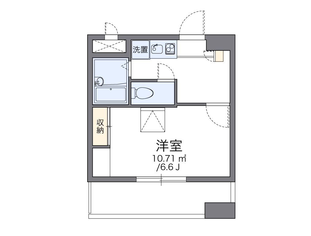 レオパレスアストラーレ茶屋町東-1K(75930544)の間取り図