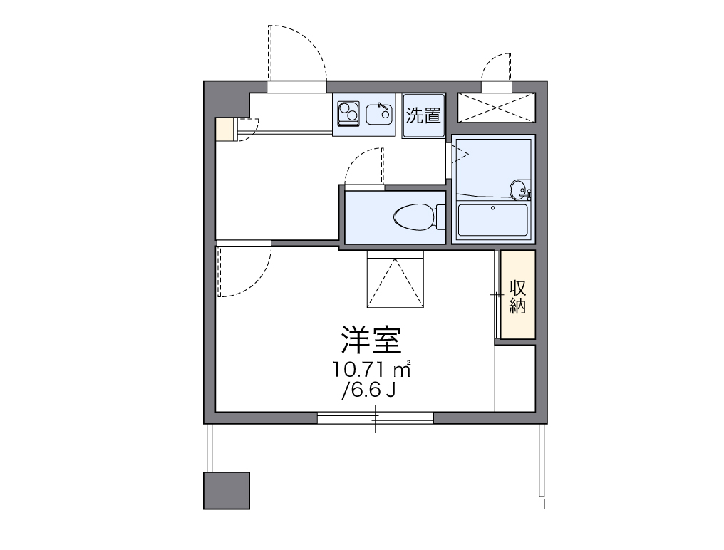 レオパレスアストラーレ茶屋町東-1K(81411428)の間取り図