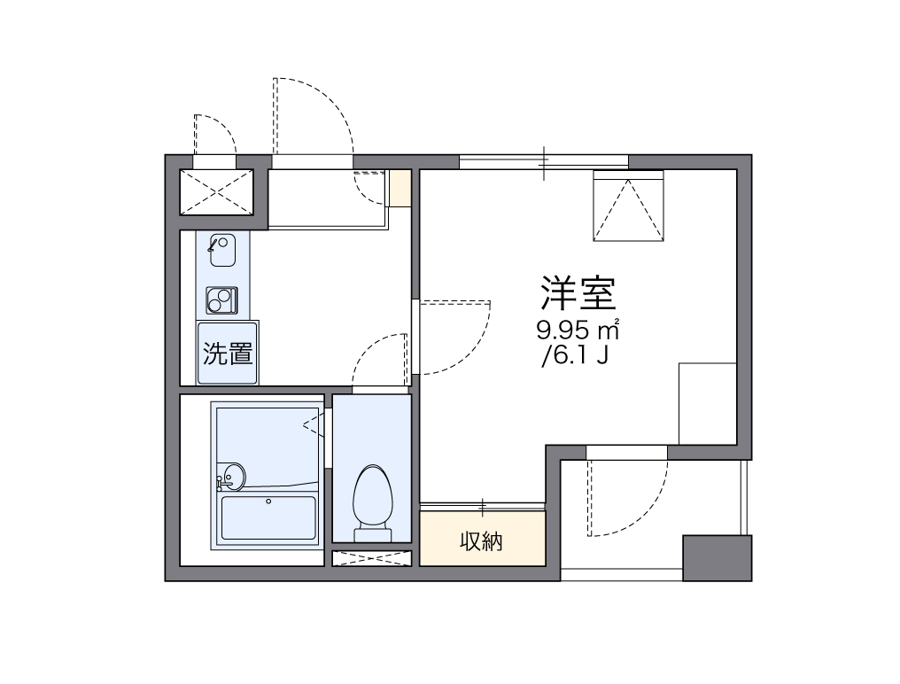 レオパレスアストラーレ茶屋町東-1K(70270513)の間取り図