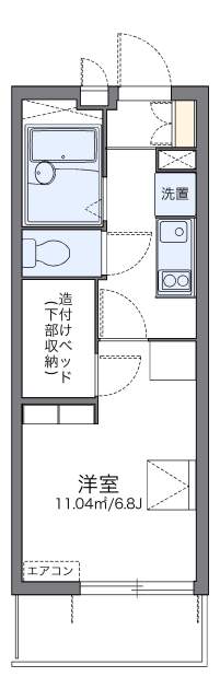 レオパレスウィステリアⅢ-1K(70178700)の間取り図