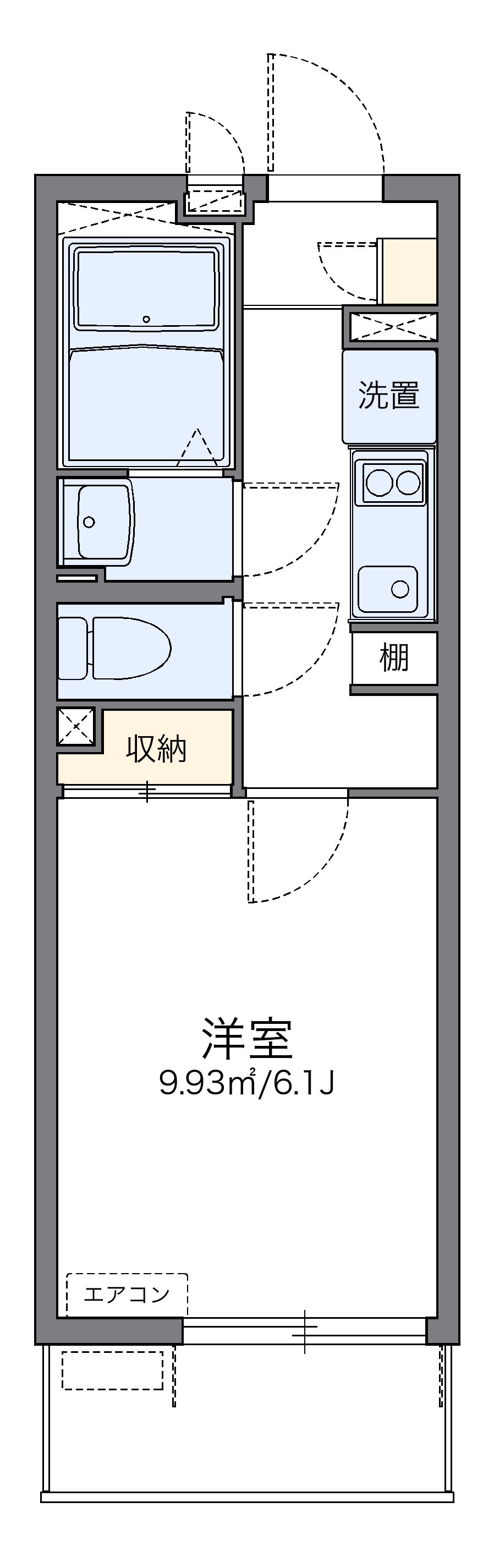 レオネクストアブリール天満-1K(77044513)の間取り図