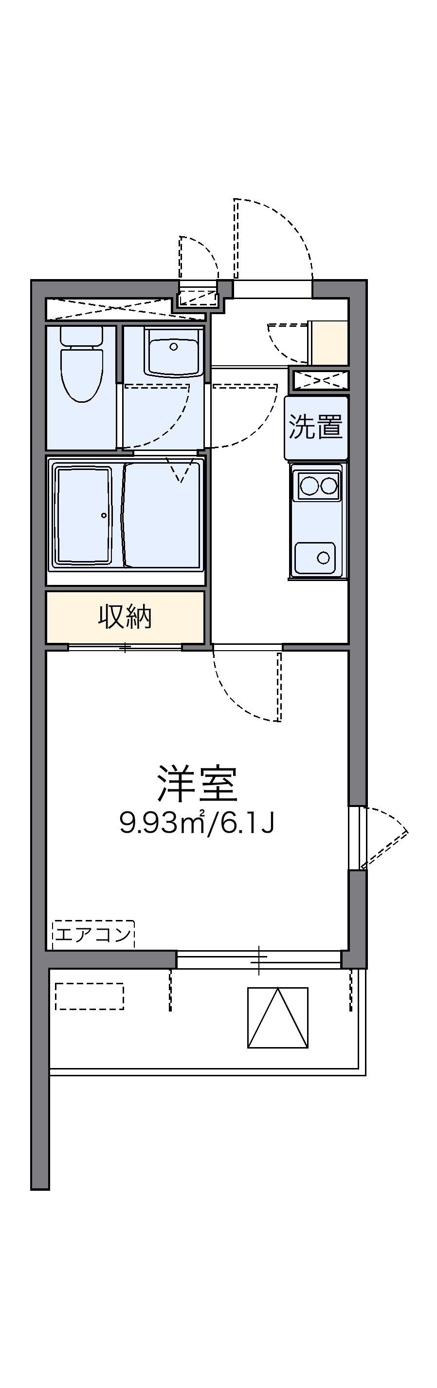 レオネクストアブリール天満-1K(96264688)の間取り図