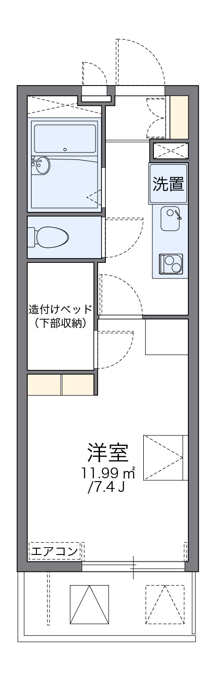 レオパレスグリーンアイビー-1K(79595682)の間取り図