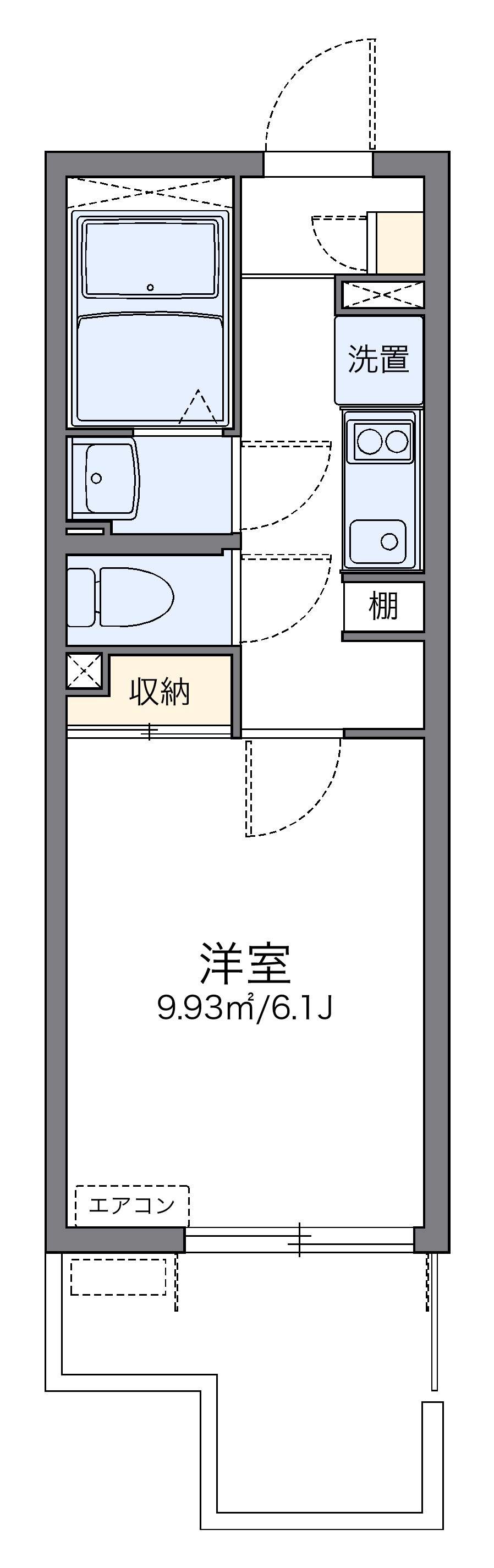 レオネクストラ　メイジュ天神橋-1K(73277170)の間取り図