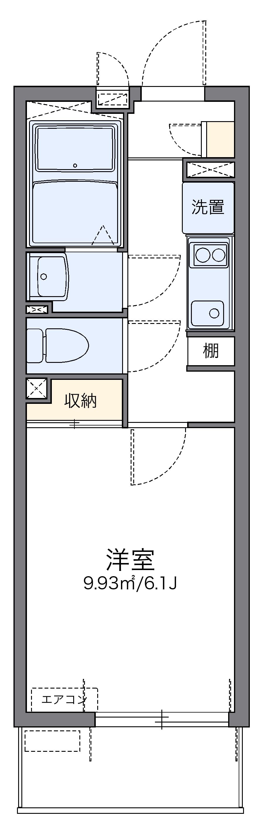 レオネクストラ　メイジュ天神橋-1K(69671035)の間取り図