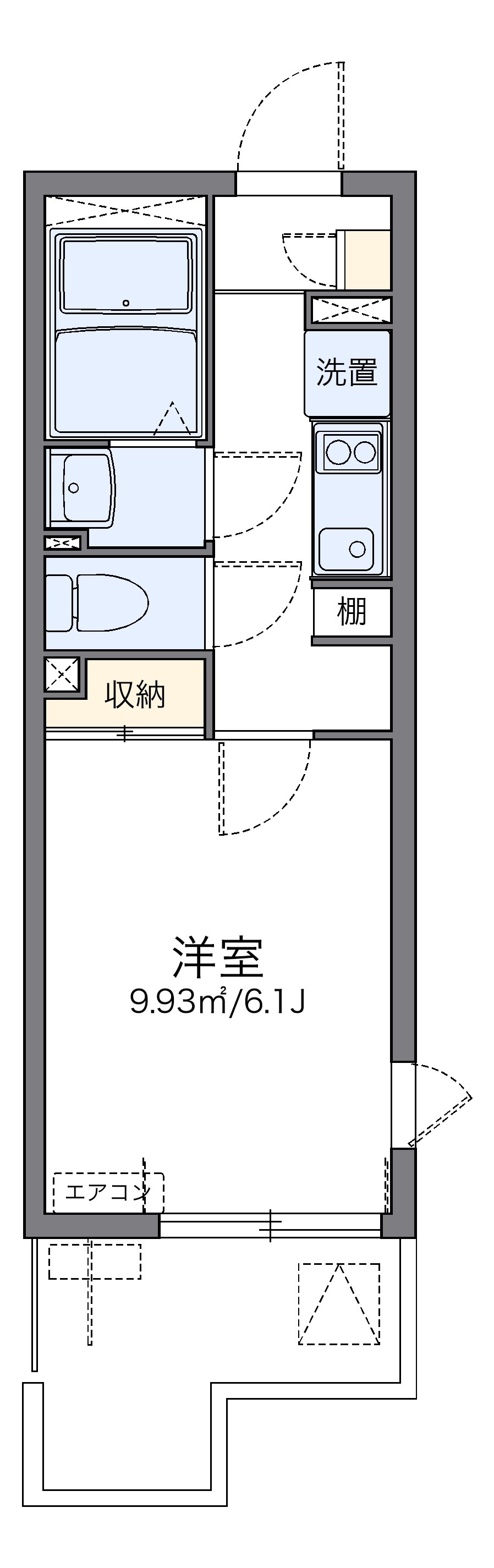 レオネクストラ　メイジュ天神橋-1K(97918207)の間取り図