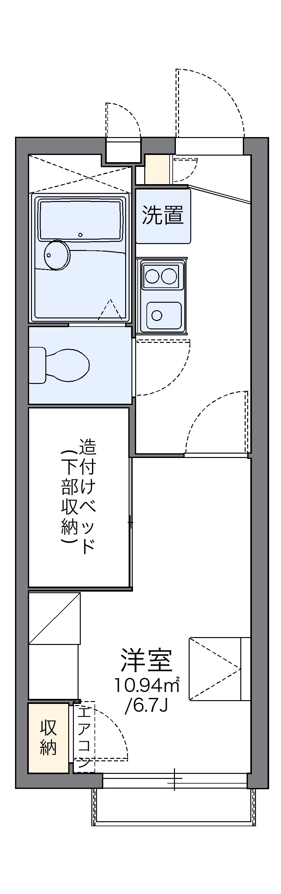 レオパレスウィステリアⅣ-1K(69755282)の間取り図
