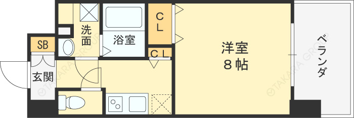 エス・キュート梅田中崎町-1K(88380664)の間取り図