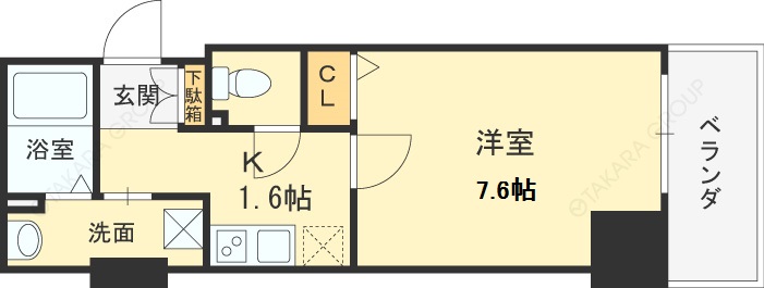 イーストヴィラ梅田-1K(112494091)の間取り図