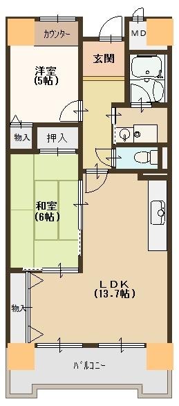 キオプラザ天満橋-2LDK(72594649)の間取り図