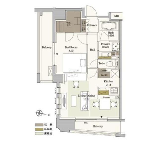パークアクシス梅田-1LDK(72196718)の間取り図