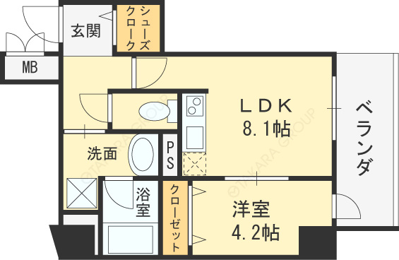 フォルテ福島-1LDK(99520759)の間取り図