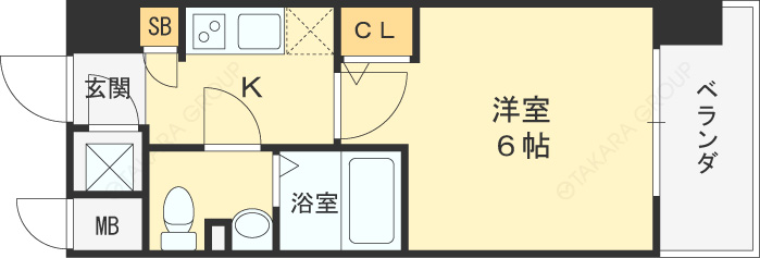 エスリード梅田グランノース-1K(97355739)の間取り図