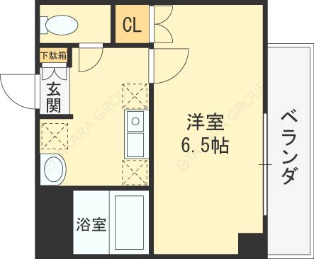 みおつくし堂島-1K(85813624)の間取り図
