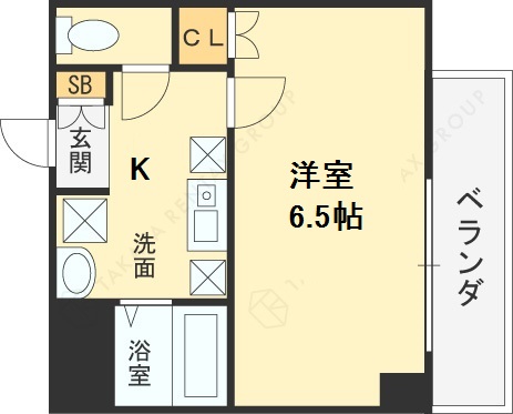 みおつくし堂島-1K(99562070)の間取り図